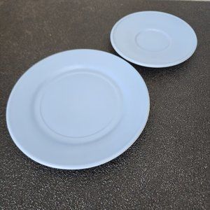 1930s Hazel Atlas 20th Century Little Hostess Pastel Tea Plates child saucer